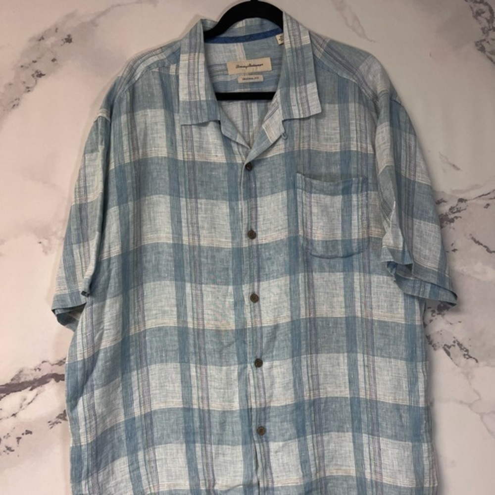 Tommy Bahama Linen Short Sleeve Button Down Shirt XL